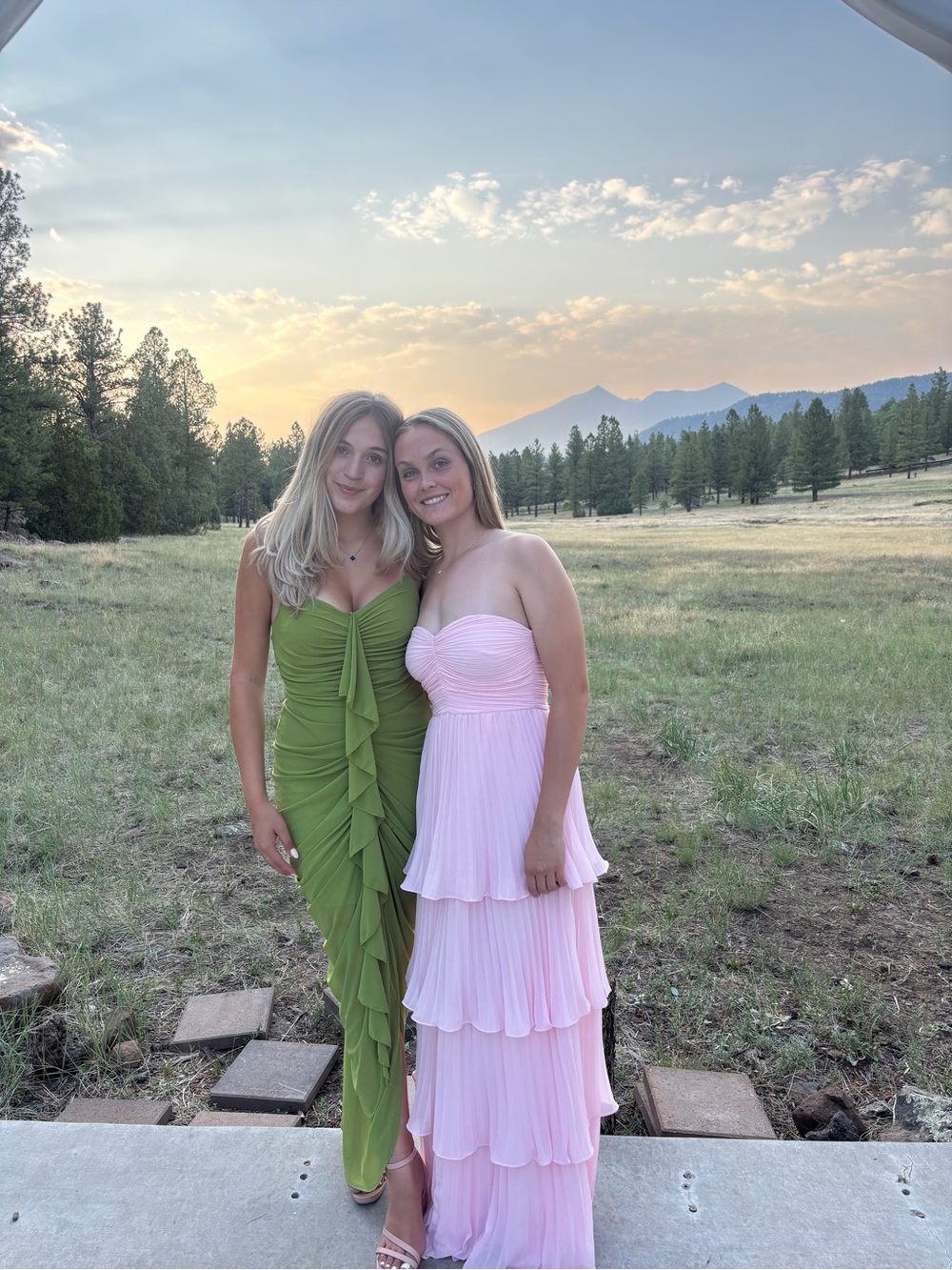 Green Ruffle Strap Dress